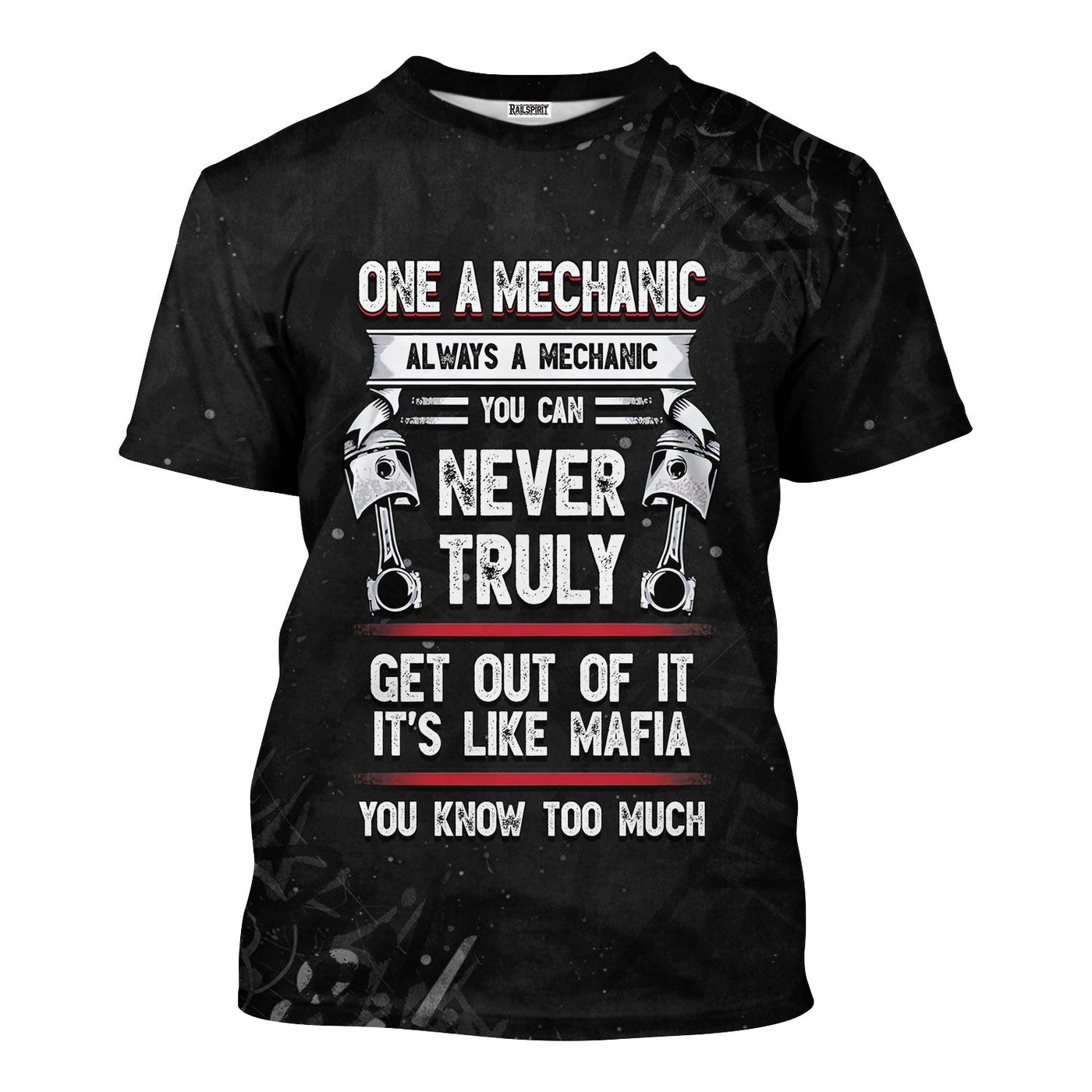 Blisscorners Vintage Mechanic Shirt You Can Never Truly Get Out Of It It's Like Mafia You Know Too Much T Shirt