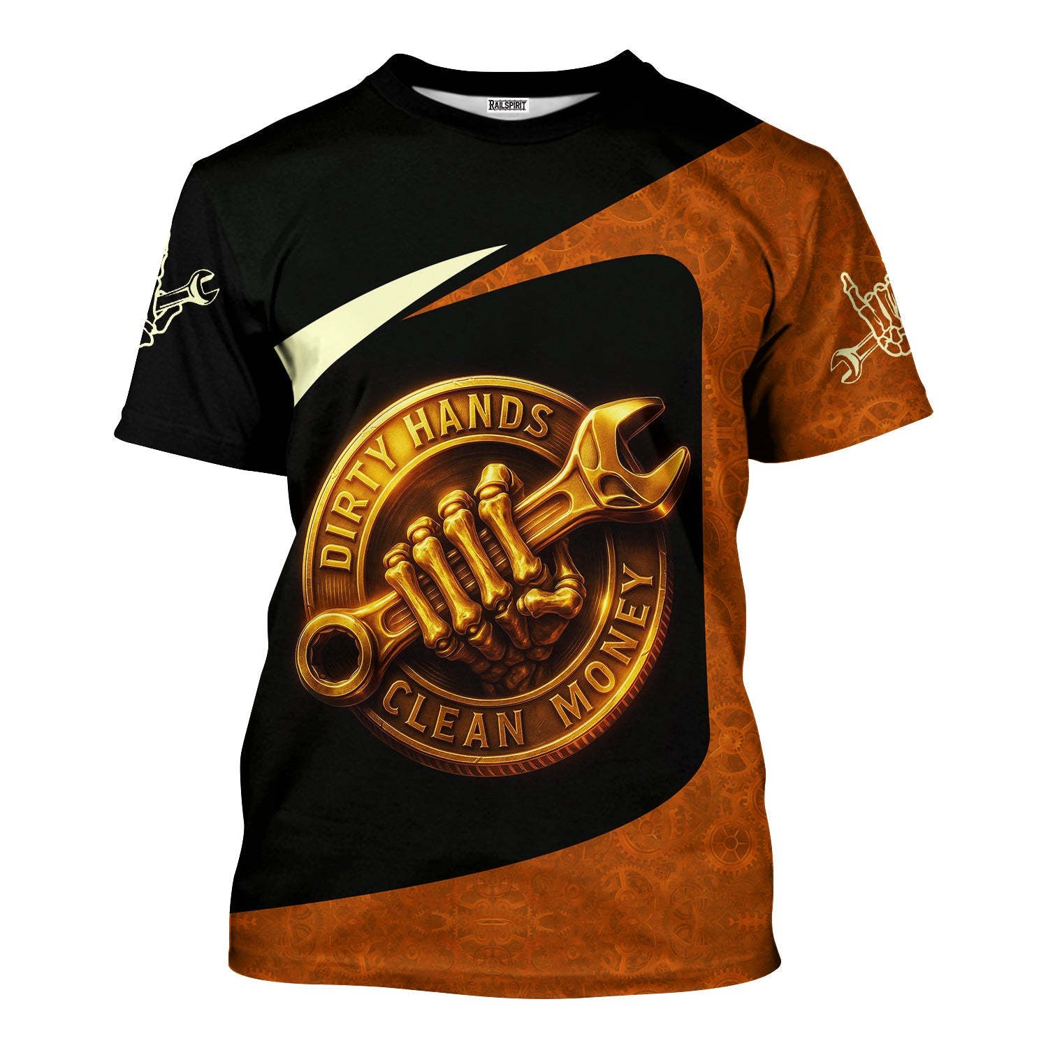 Blisscorners Personalized T-Shirt Skill Mechanics Hand Clean Money Shirt For Mechanics
