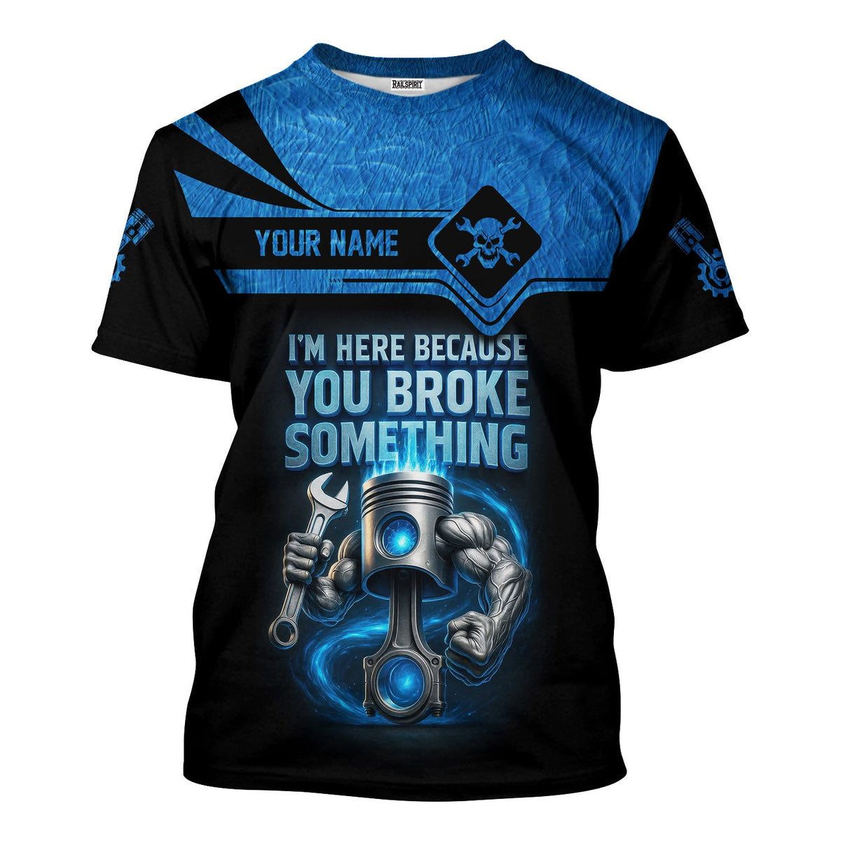 Blisscorners Custom Name Mechanic Shirt I'm Here Because You Broke Something T Shirt