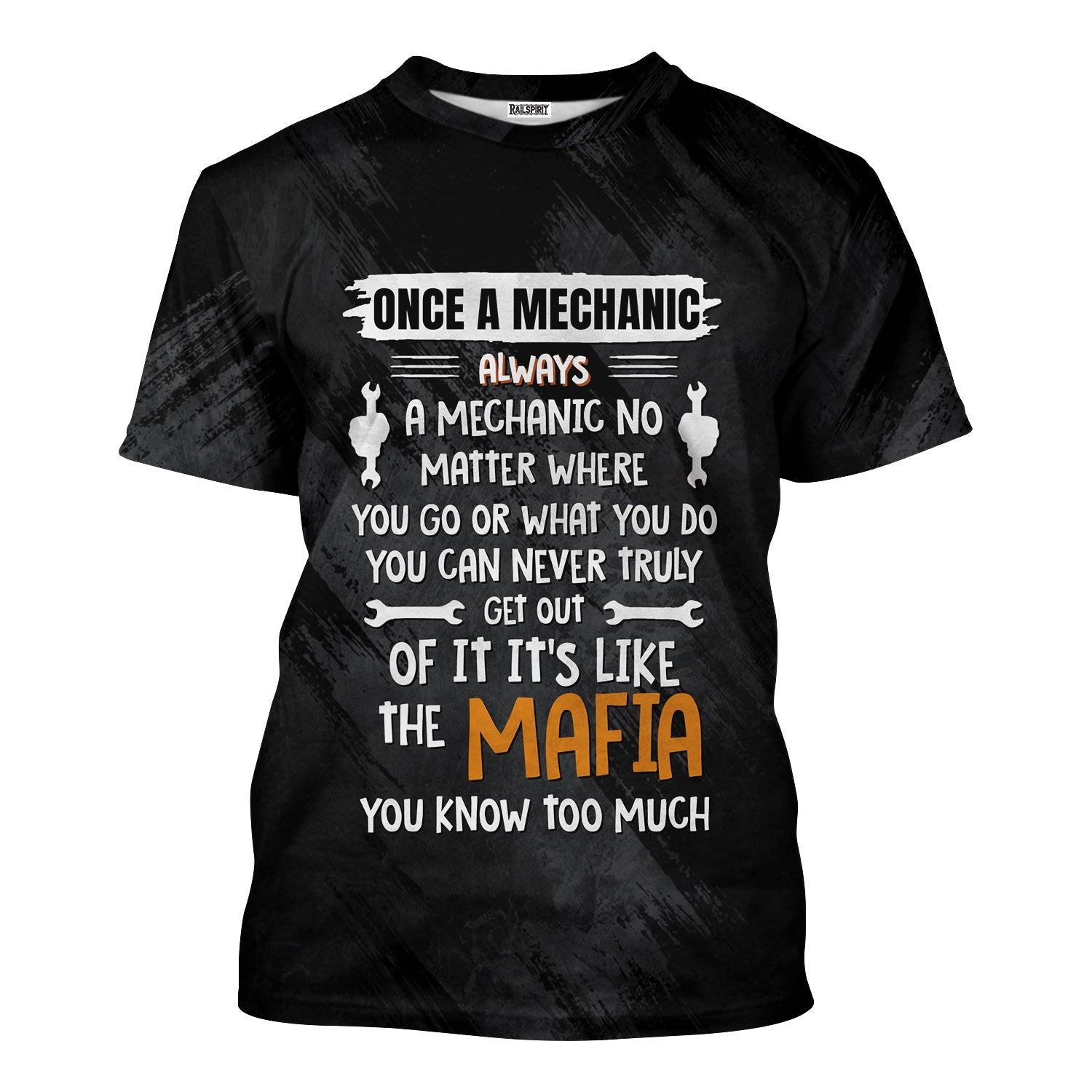 Blisscorners Funny Once A Mechanic Always A Mechanic Shirt No Matter Where You Go Black Unisex T Shirt