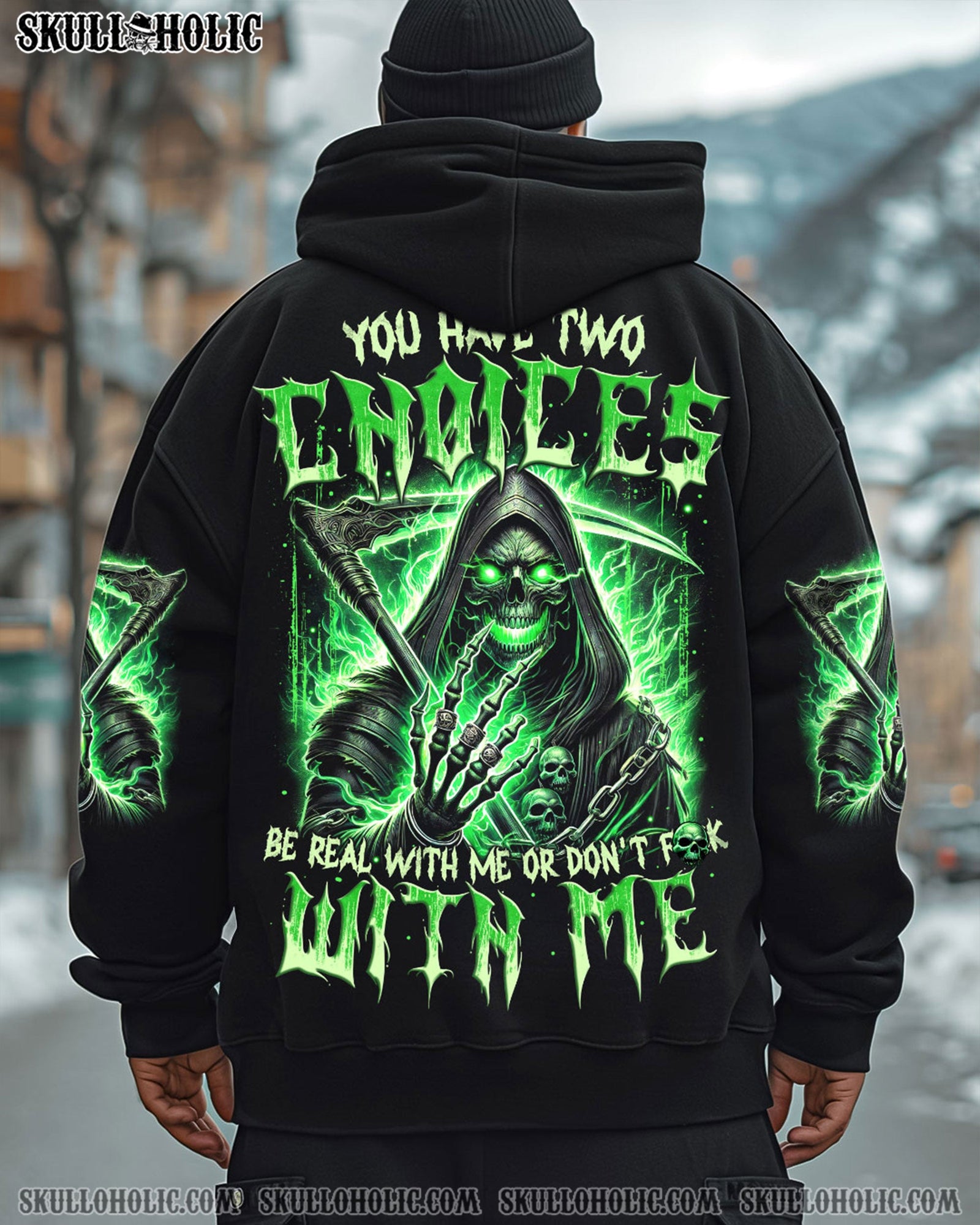 BLISSCORNERS YOU HAVE TWO CHOICES SKULL ALL OVER PRINT