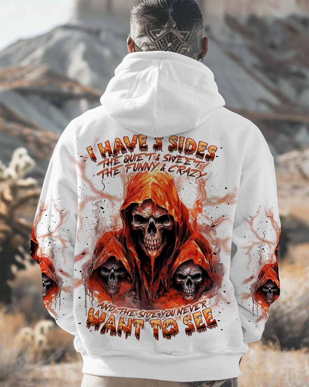BLISSCORNERS I HAVE 3 SIDES 3 SKULLS REAPER ALL OVER PRINT
