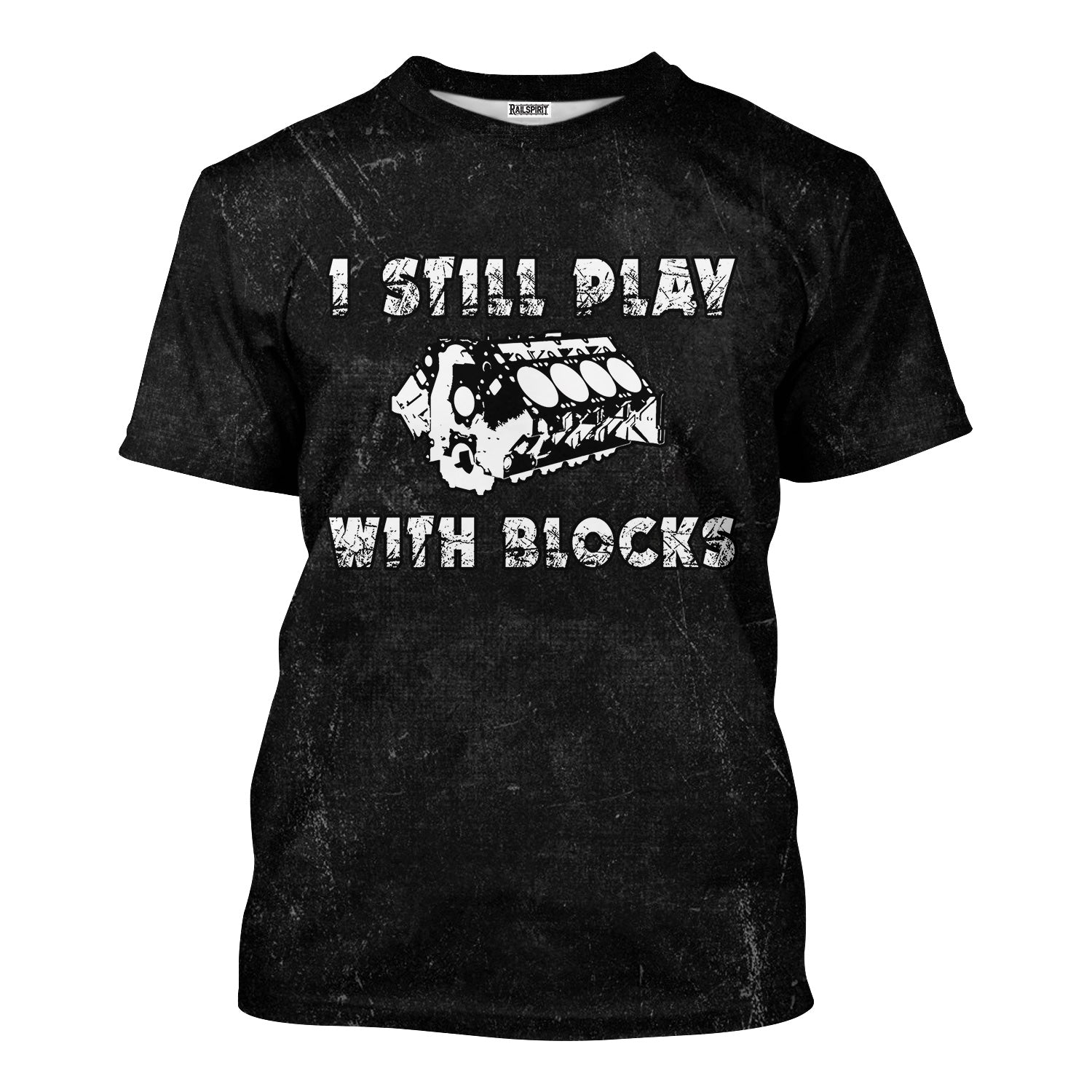 Blisscorners Vintage Mechanic Shirt I Still Play With Blocks Black Mechanic Unisex T Shirt