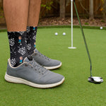 Blisscorners Best Dad By Par Custom Face Black Socks, Fun Socks For Men, Dad Golf Gift, Christmas Golf GiftLM2611