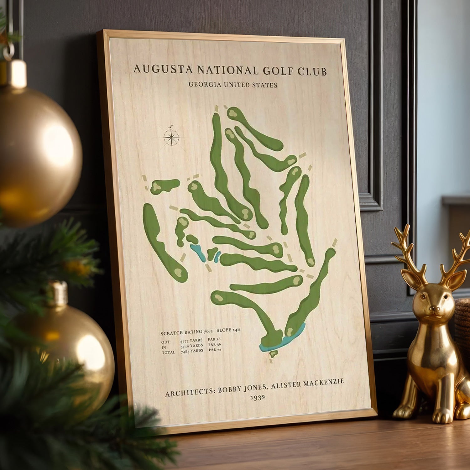Blisscorners Custom Golf Course Map Canvas, Golf Decor, Gift For Golfer LM2611