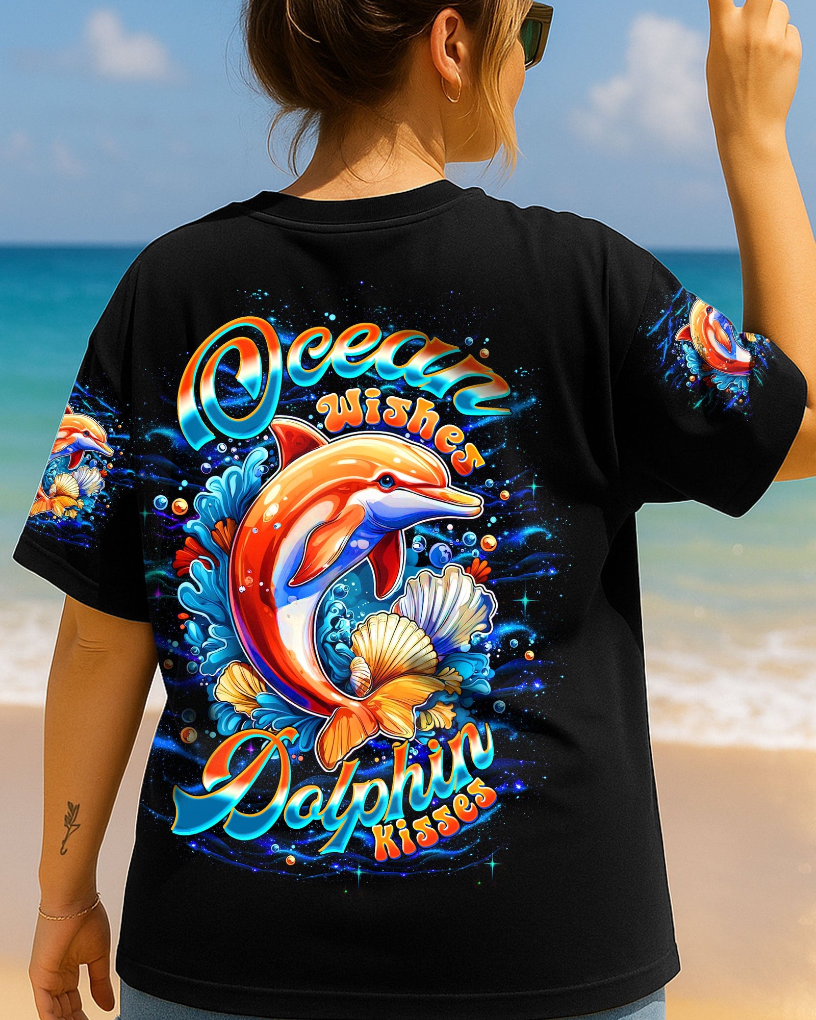 BLISSCORNERS OCEAN WISHES DOLPHIN KISSES ALL OVER PRINT