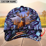 Blisscorners Deer Hunting USA Flag Crack Camouflage Pattern Multicolor Personalized Name 3D Cap