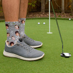 Blisscorners Best Dad By Par Custom Kids Face Grey Socks, Personalized Socks With Photos, Dad Golf GiftLM2611