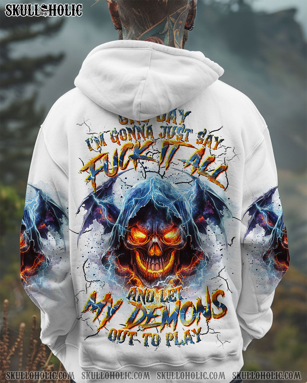 BLISSCORNERS ONE DAY I'M GONNA JUST SAY SKULL ALL OVER PRINT