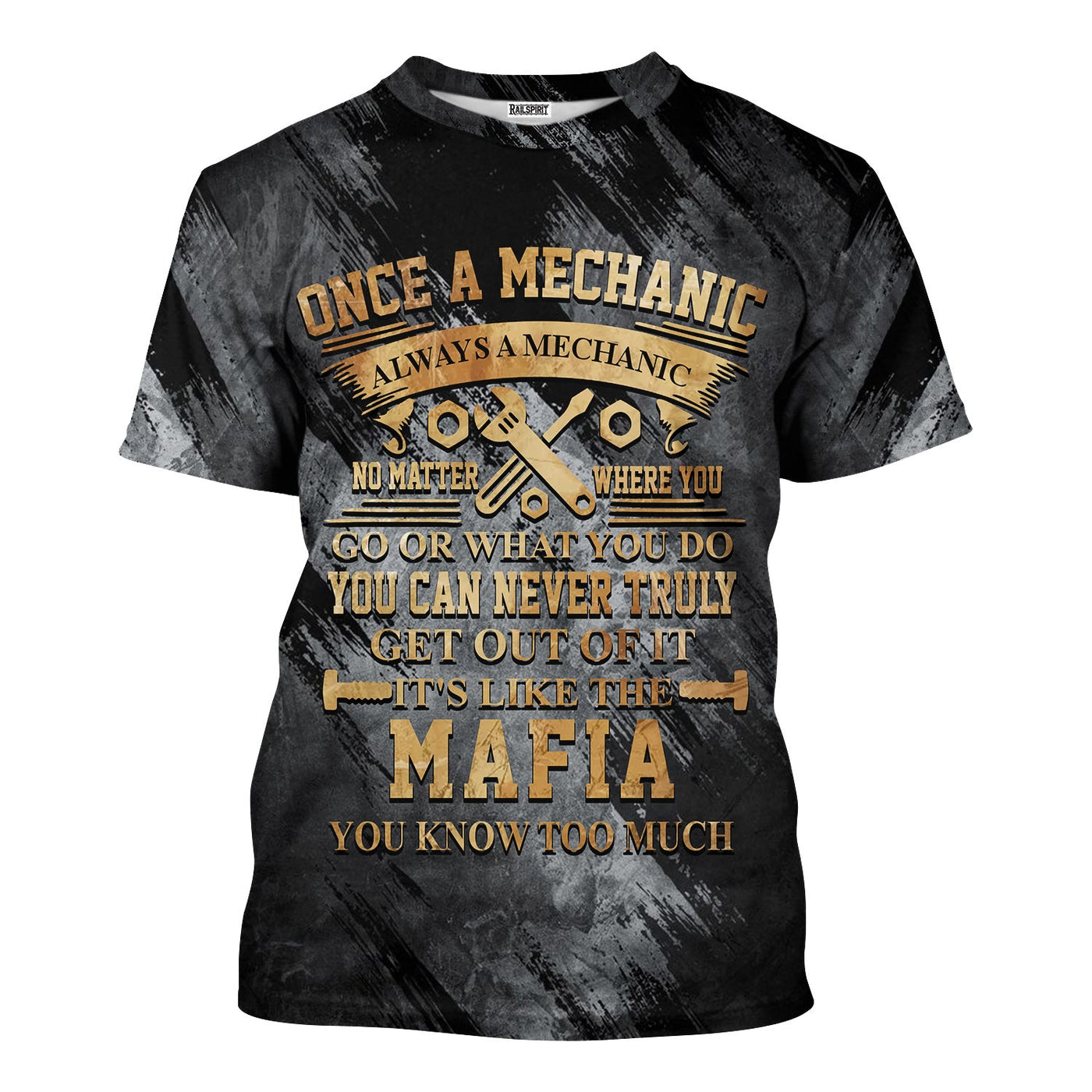 Blisscorners Vintage Mechanic Unisex T Shirt Once A Mechanic Always A Mechanic Shirt All Over Print
