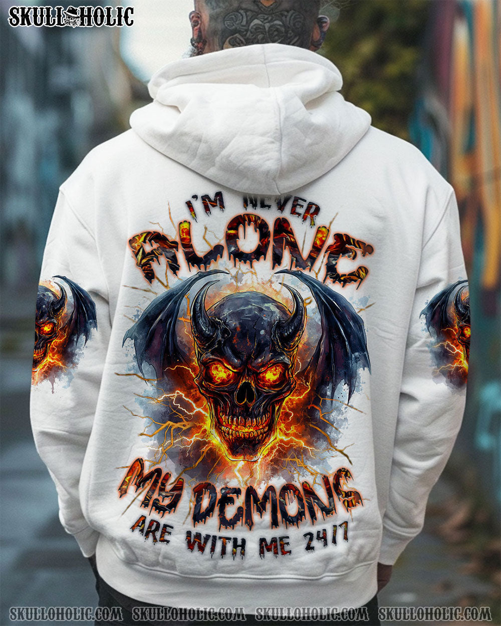 BLISSCORNERS I'M NEVER ALONE MY DEMONS ARE WITH ME 24/7 ALL OVER PRINT