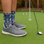 Blisscorners Best Dad By Par Custom Face Kids Photo Blue Socks, Golf Socks For Dad, Fun Socks For Men, Christmas Golf GiftLM2611