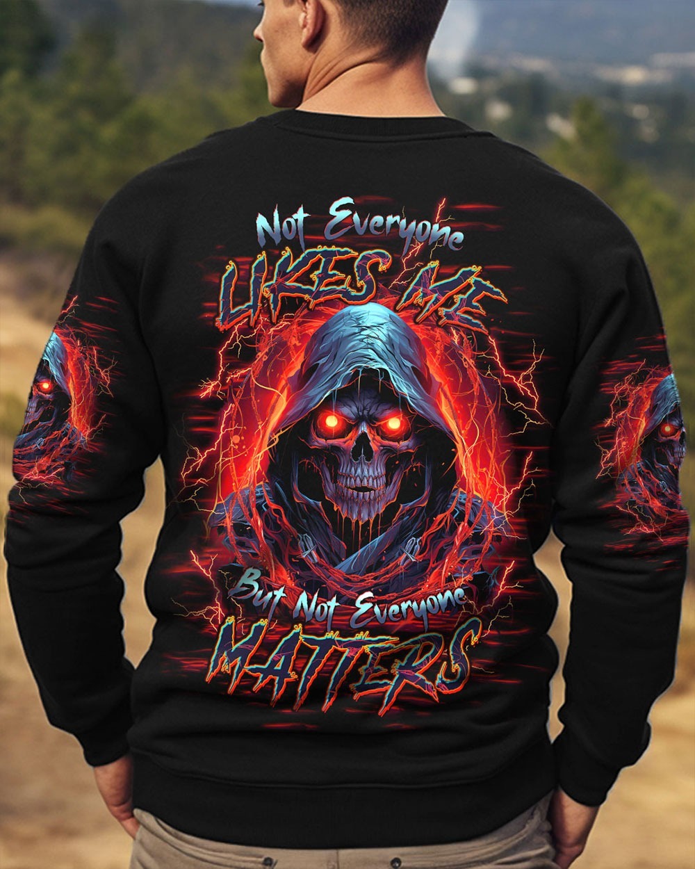 BLISSCORNERS NOT EVERYONE LIKES ME SKULL REAPER ALL OVER PRINT