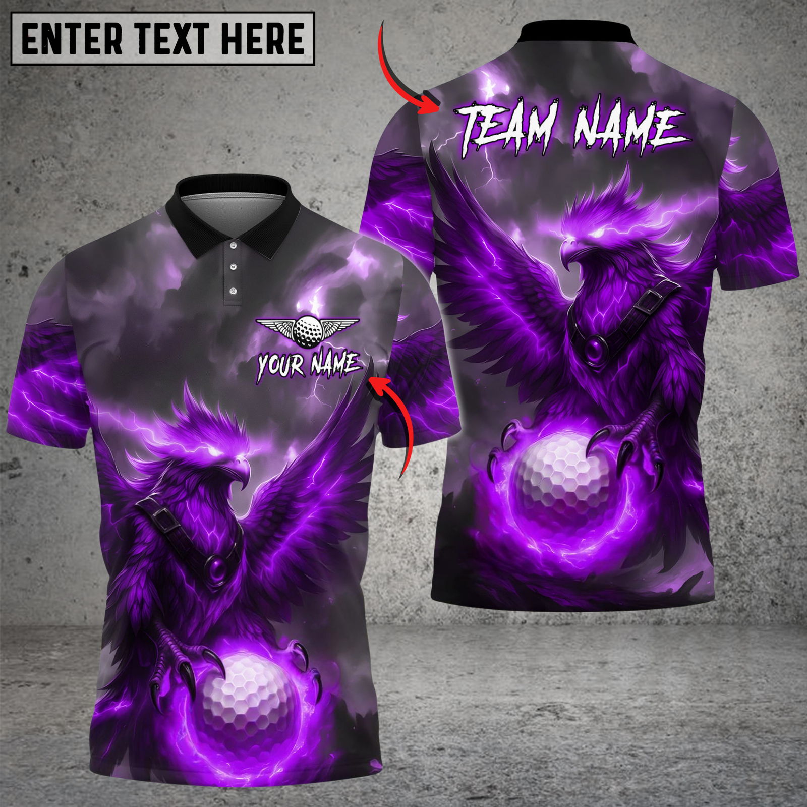 Blisscorners Phoenix Fire Golf Polo Shirt, Customized Name & Team Name 3D Shirts (4 Colors)