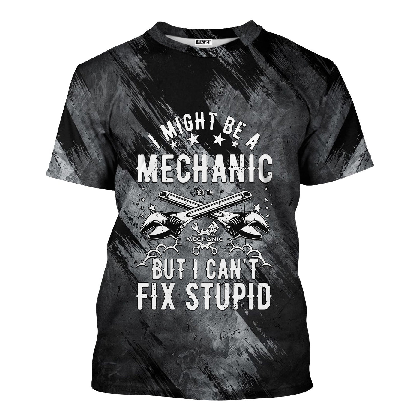 Blisscorners Vintage Mechanic Unisex T Shirt I Might Be A Mechanic Wrench Black Shirt All Over Print