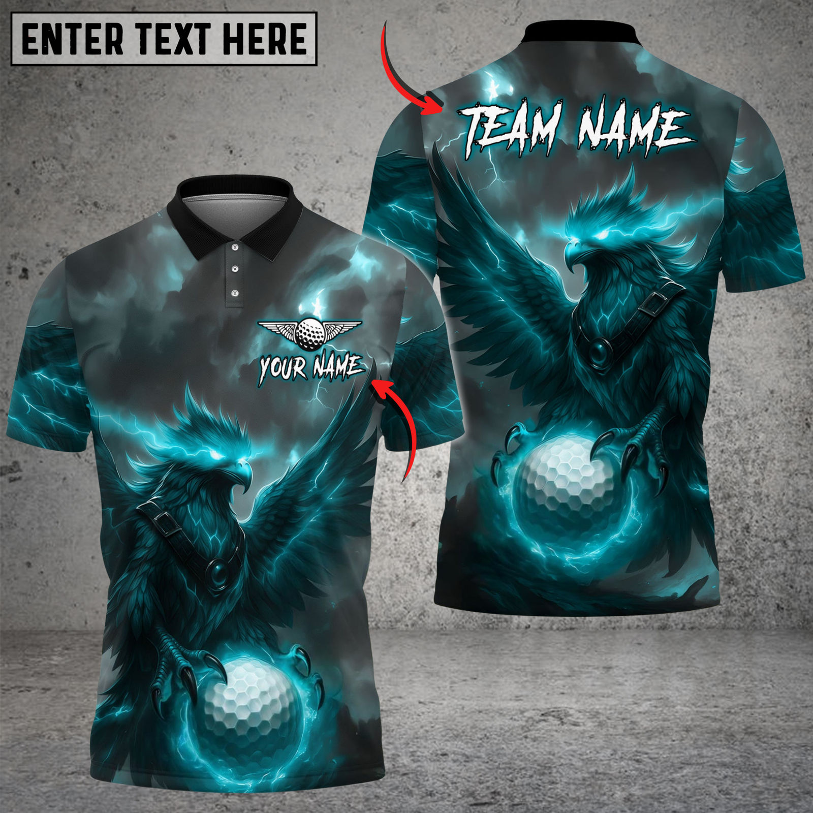 Blisscorners Phoenix Fire Golf Polo Shirt, Customized Name & Team Name 3D Shirts (4 Colors)