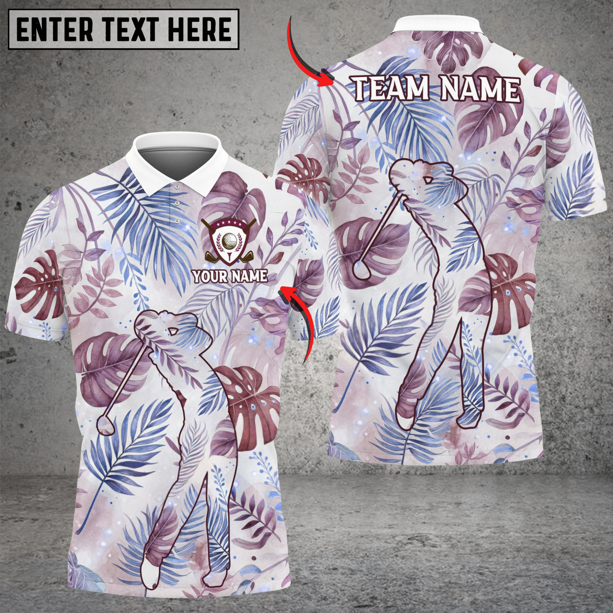 Blisscorners Tropical Swing Golf Polo Shirt, Customized Name & Team Name 3D Shirts (4 Colors)