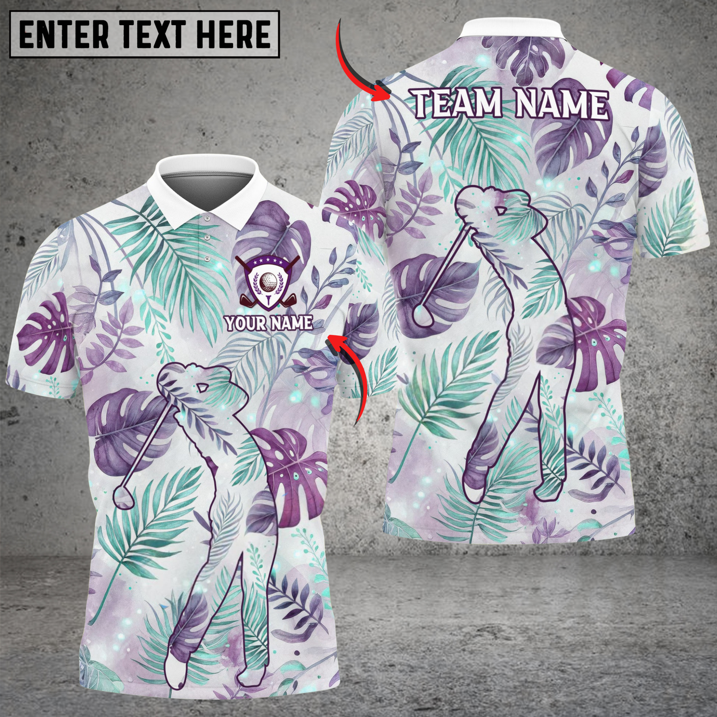 Blisscorners Tropical Swing Golf Polo Shirt, Customized Name & Team Name 3D Shirts (4 Colors)