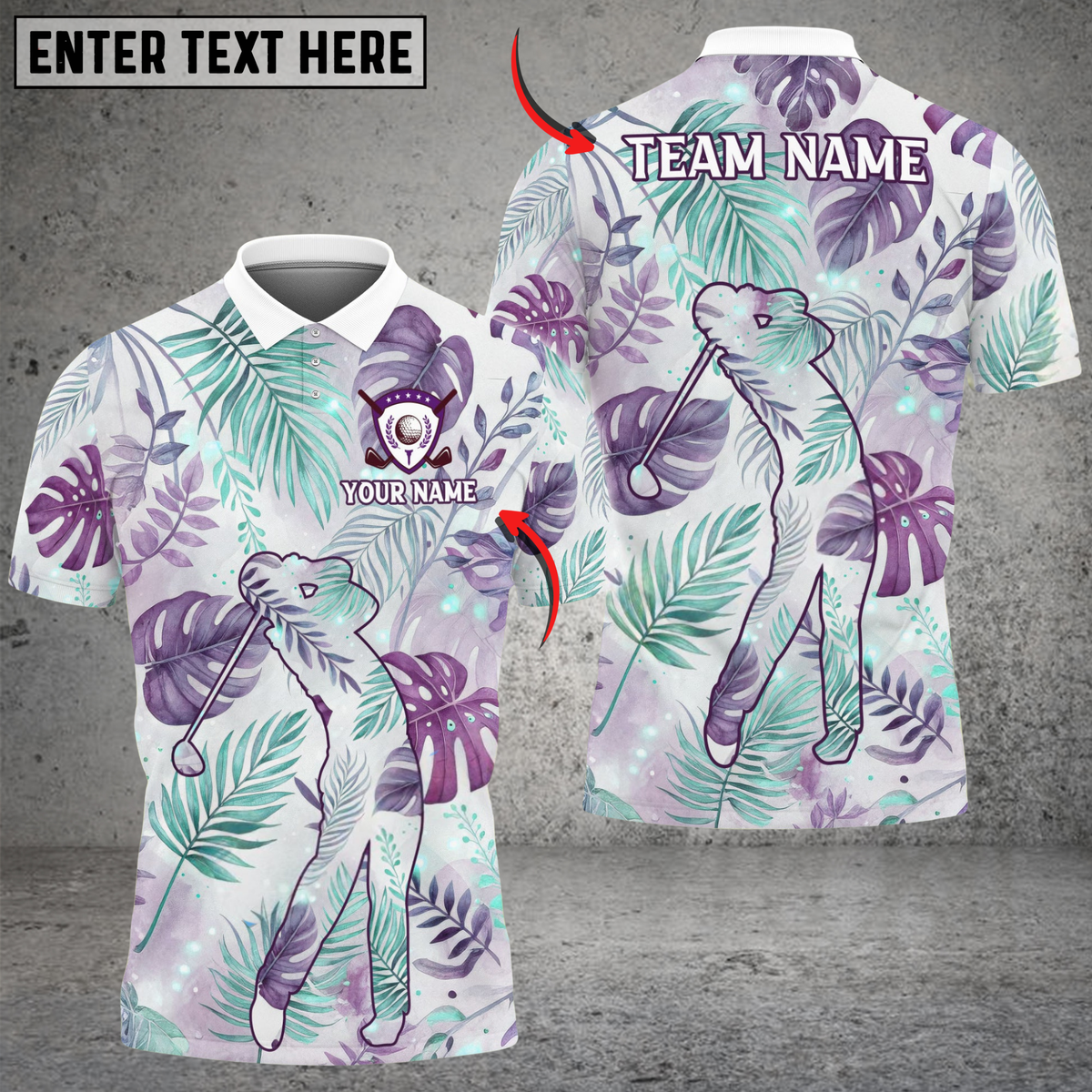 Blisscorners Tropical Swing Golf Polo Shirt, Customized Name & Team Name 3D Shirts (4 Colors)