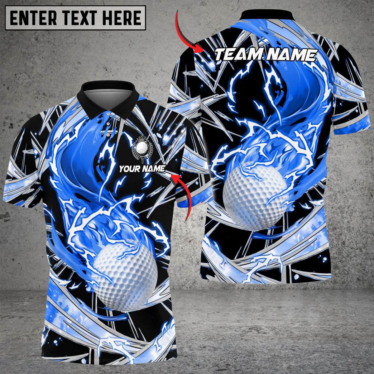 Blisscorners Fireball Swing Golf Polo Shirt, Customized Name &amp; Team Name 3D Shirts (4 Colors)