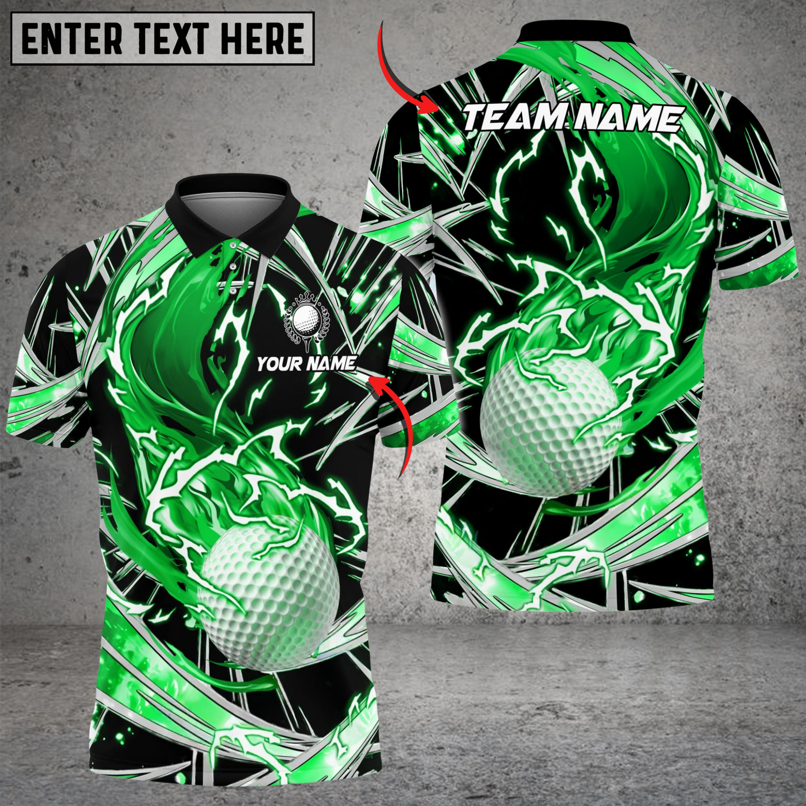 Blisscorners Fireball Swing Golf Polo Shirt, Customized Name & Team Name 3D Shirts (4 Colors)