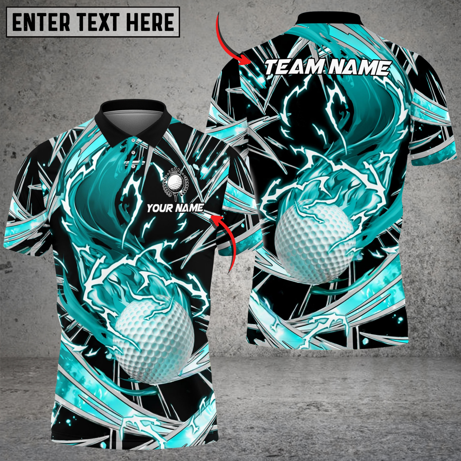 Blisscorners Fireball Swing Golf Polo Shirt, Customized Name & Team Name 3D Shirts (4 Colors)