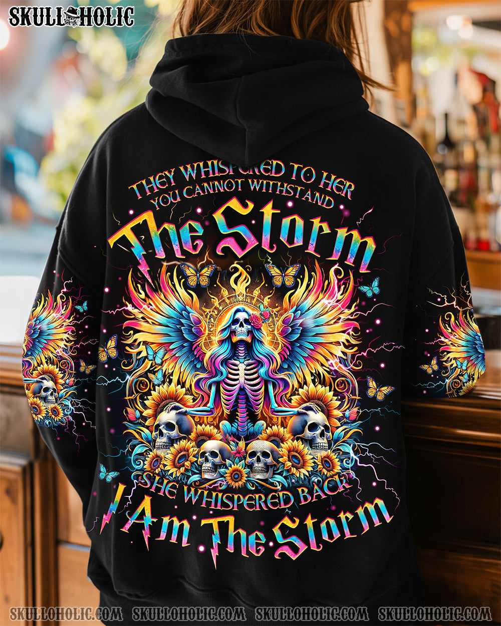 BLISSCORNERS I AM THE STORM SKELETON SUNFLOWER ALL OVER PRINT