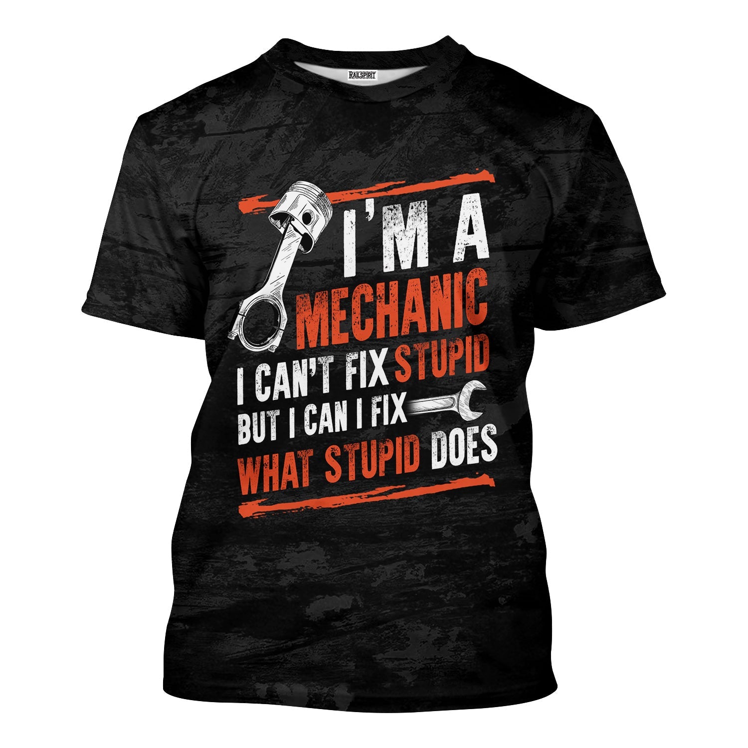 Blisscorners Funny Vintage Mechanic Shirt I'm A Mechanic I Can't FIX Stupid Black Unisex T Shirt