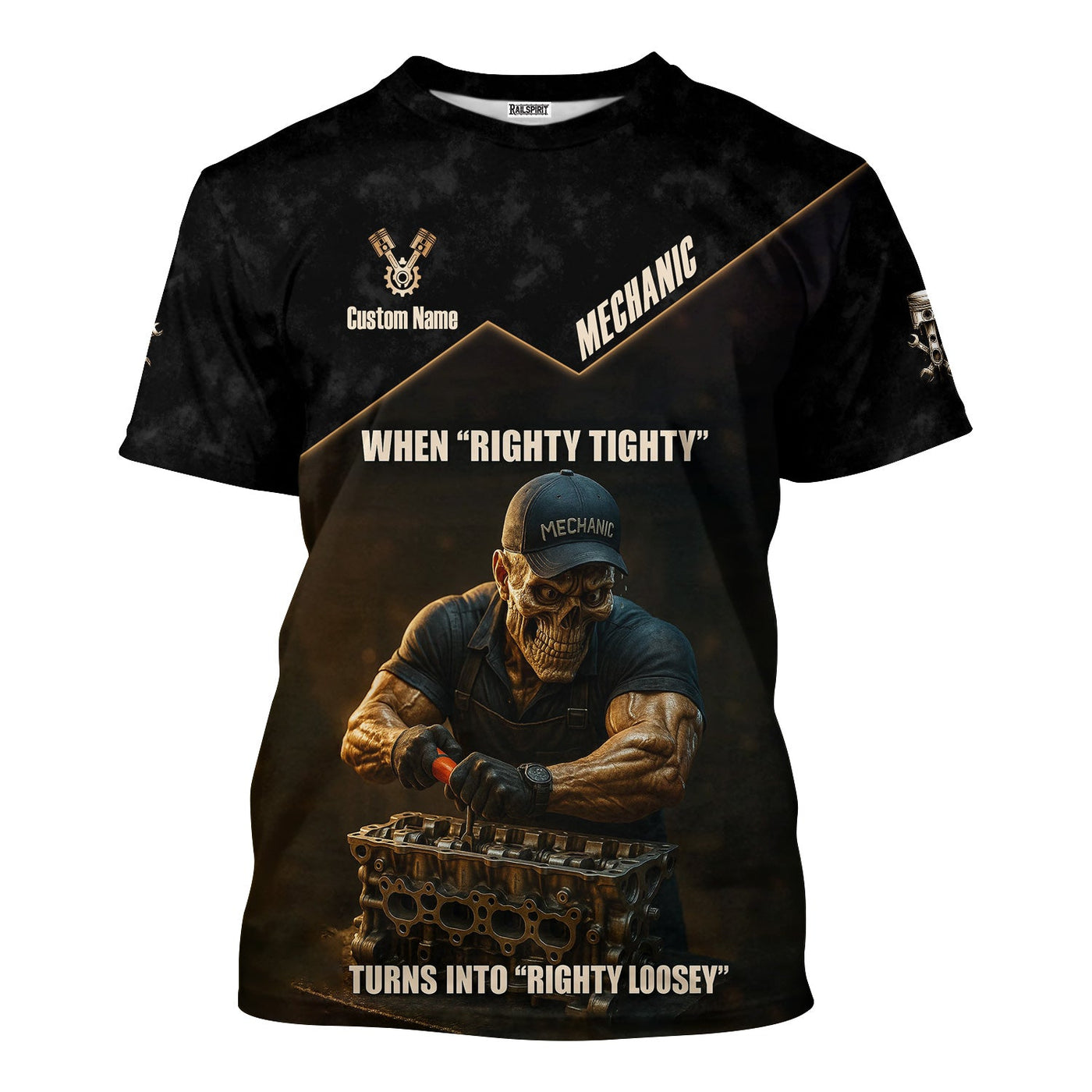 Blisscorners Personalized Mechanic Shirt, When "Righty Tighty" Turn Into "Righty Loosey", Funny Quote Design, Gift For Men