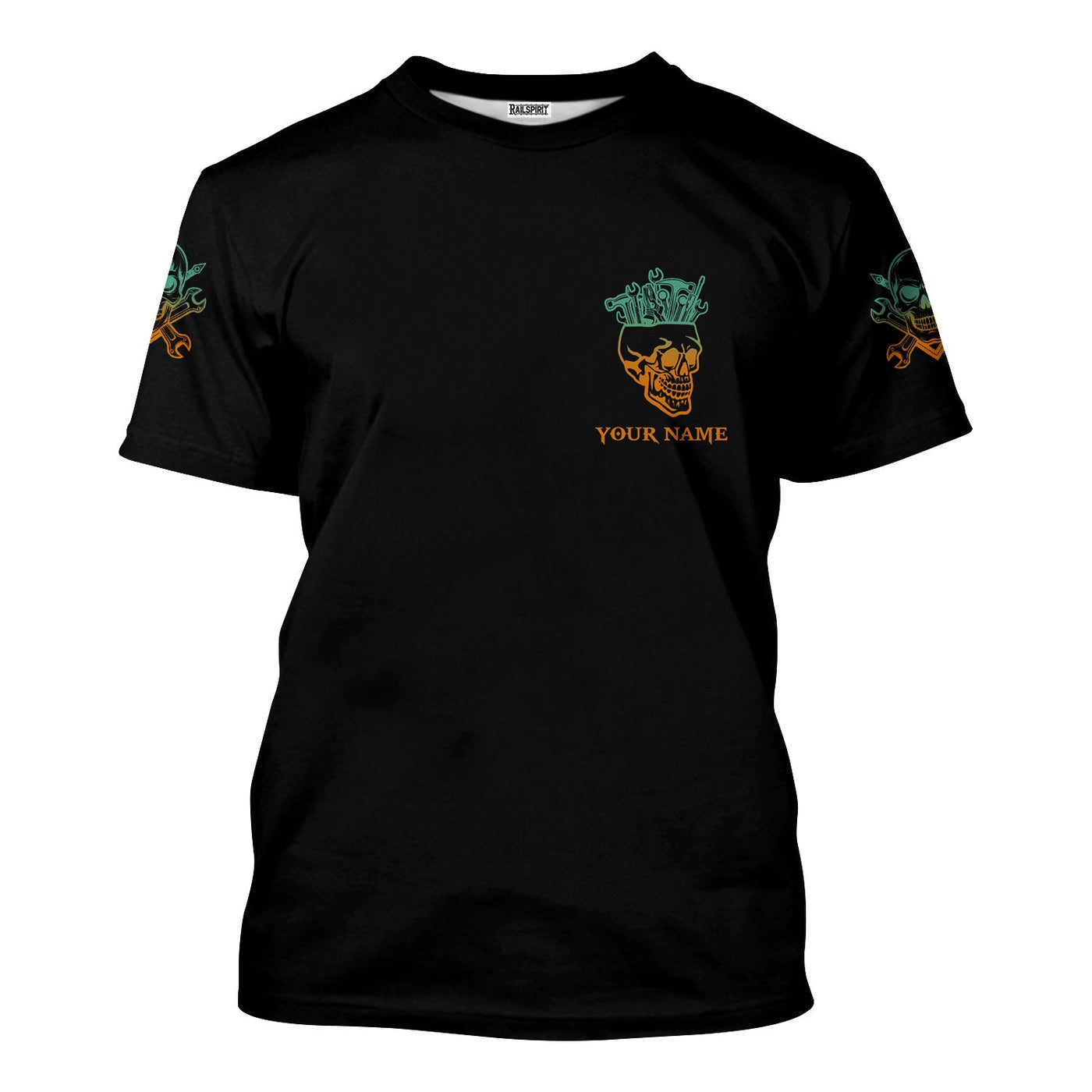 Blisscorners Personalized Mechanic Shirt, Once A Mechanic Always A Mechanic, Skull and Wrench Design, Gift For Men