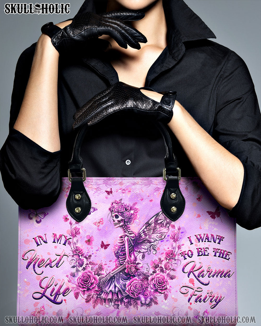 BLISSCORNERS KARMA FAIRY SKELETON WINGS LEATHER HANDBAG