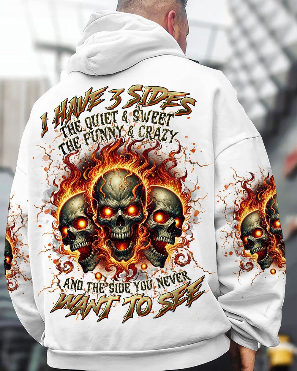 BLISSCORNERS I HAVE 3 SIDES 3 SKULLS REAPER ALL OVER PRINT