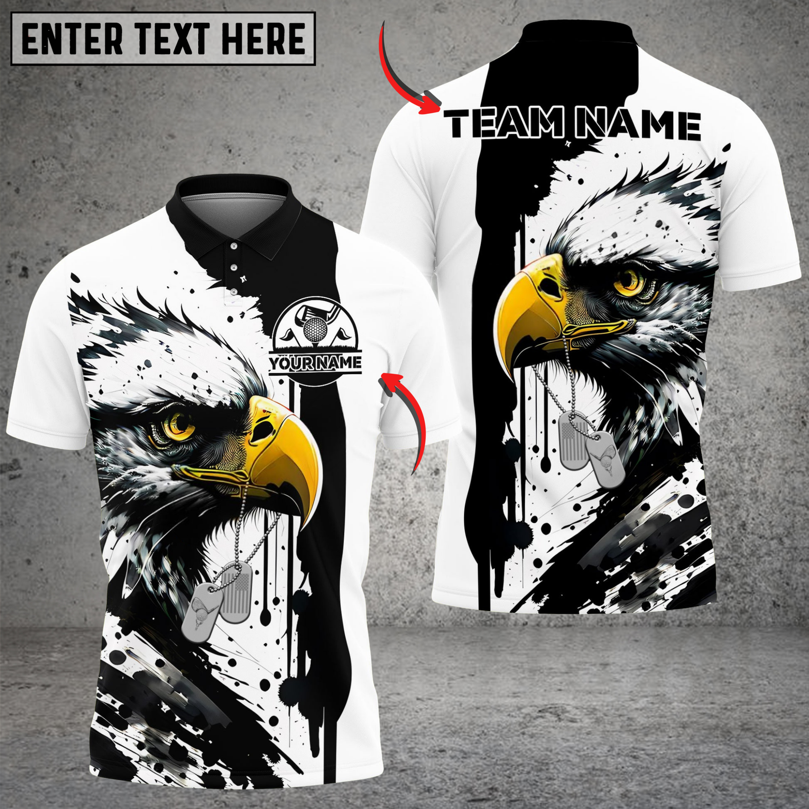 Blisscorners Golf Eagle DogTag Patriot Custom Name & Team Name 3D Shirts