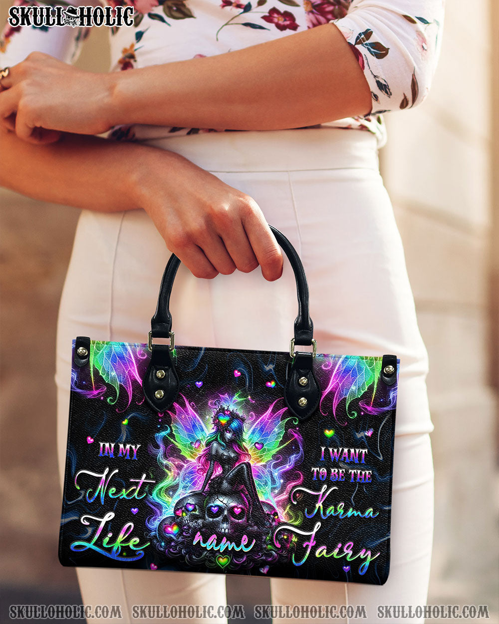 BLISSCORNERS KARMA FAIRY SKULL LEATHER HANDBAG