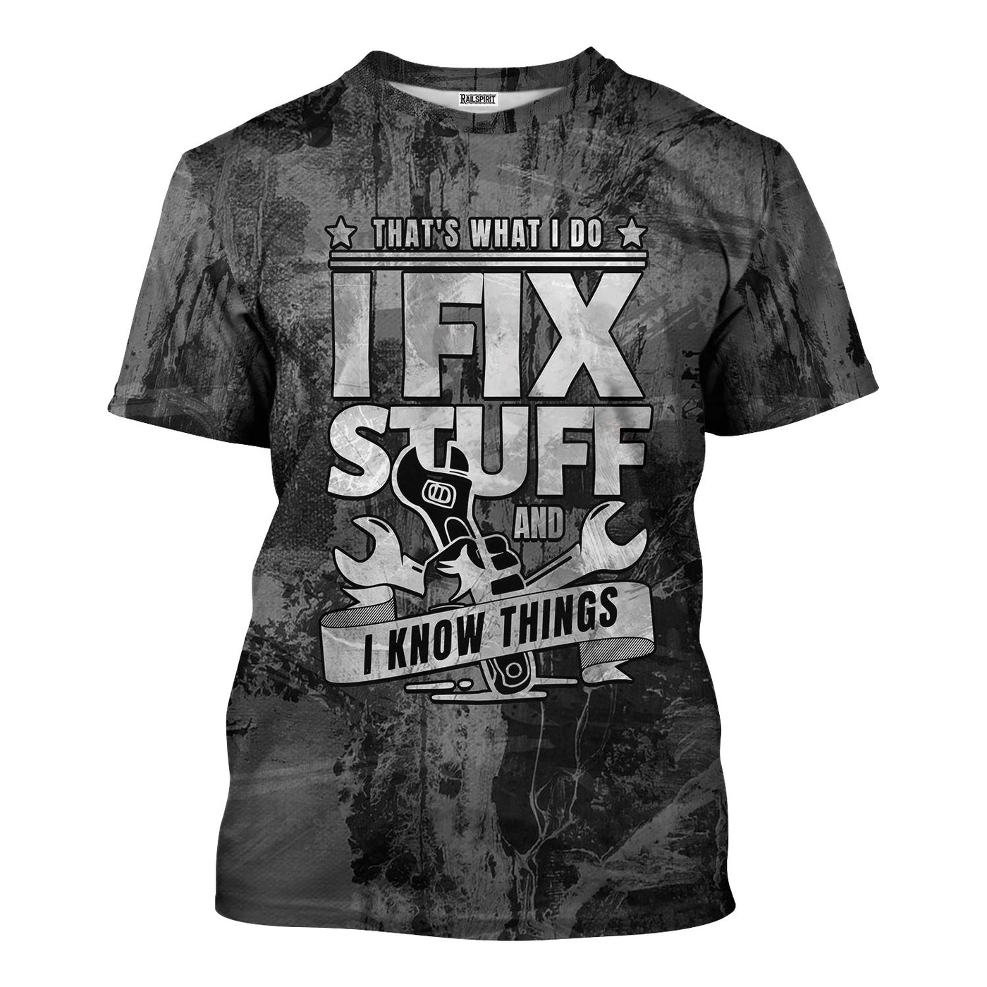 Blisscorners That's What I Do I Fix Stuff And I Know Things Shirt Funny Printed Vintage Mechanic Unisex T Shirt