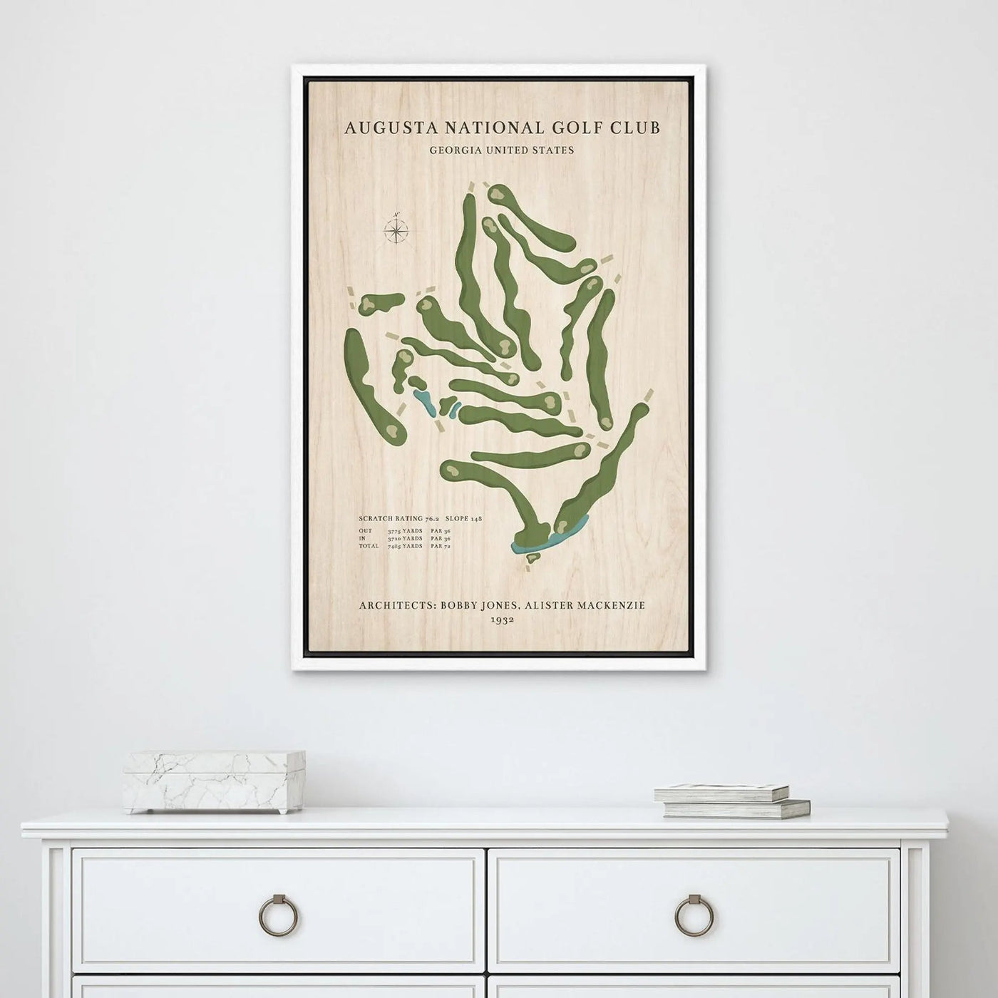 Blisscorners Custom Golf Course Map Canvas, Golf Decor, Gift For Golfer LM2611