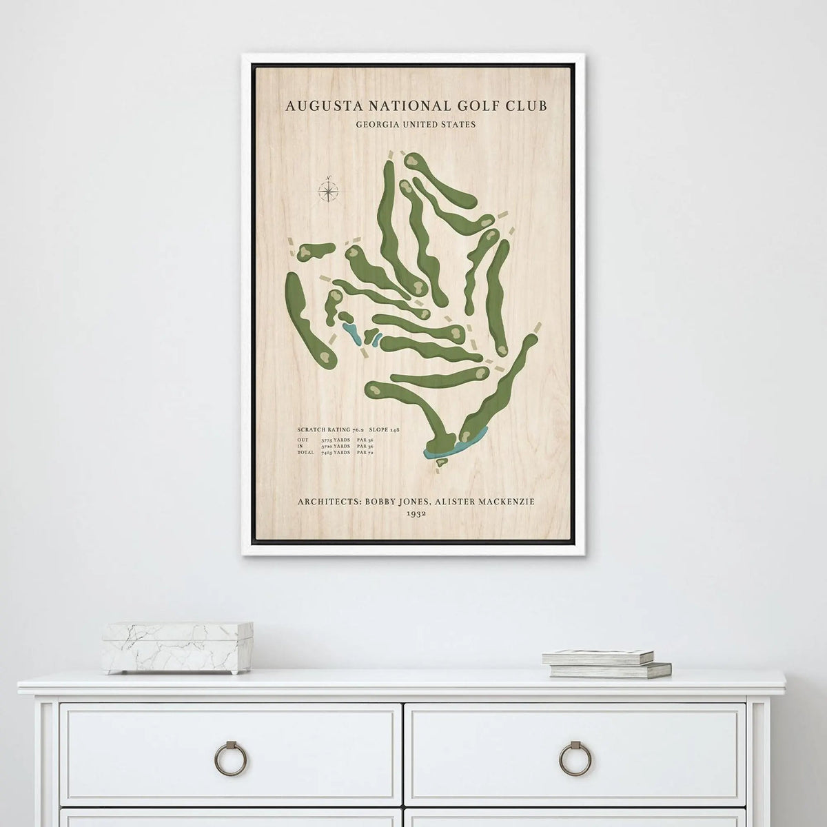 Blisscorners Custom Golf Course Map Canvas, Golf Decor, Gift For Golfer LM2611