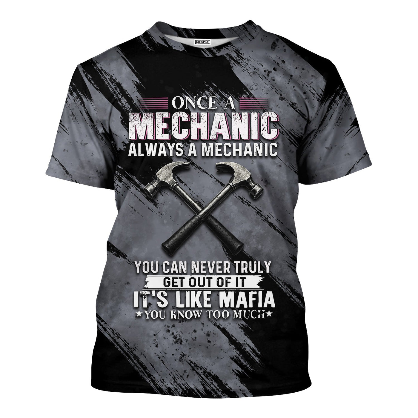 Blisscorners Once A Mechanic Always A Mechanic Shirt Funny Printed Vintage Mechanic Unisex T Shirt Hammer Design