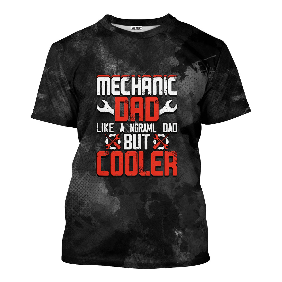 Blisscorners Funny Mechanic Dad T Shirt Like A Normal Dad But Cooler Auto Repair Garage Workwear Tee Fathers Day Birthday Gift For Men Husband Father