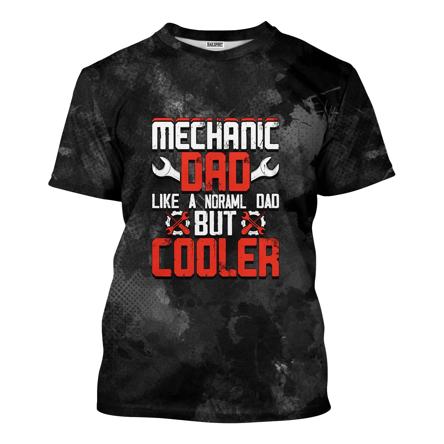 Blisscorners Funny Mechanic Dad T Shirt Like A Normal Dad But Cooler Auto Repair Garage Workwear Tee Fathers Day Birthday Gift For Men Husband Father