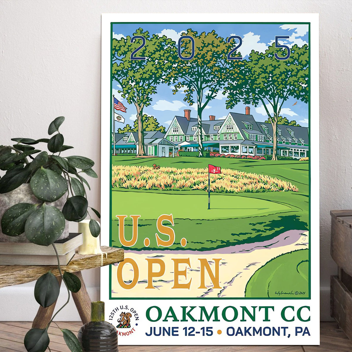 Blisscorners 2025 U.S. Open Championship Canvas, Oakmont Country Club Art, Gifts For Golf Lovers LM2611