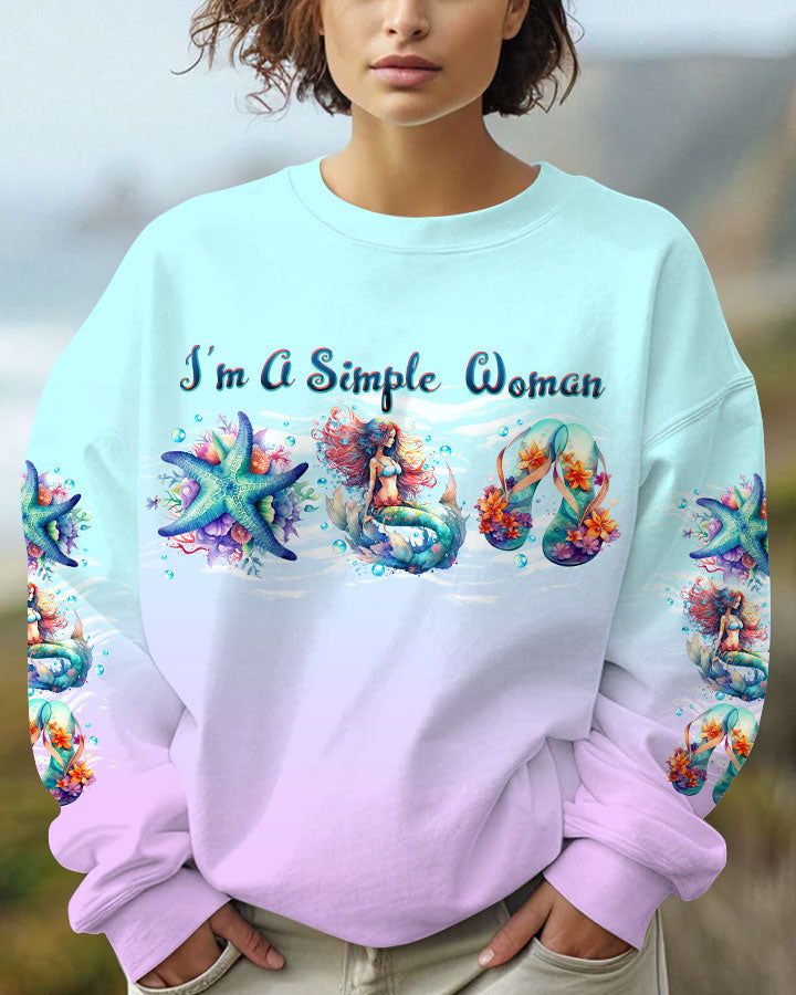 BLISSCORNERS I'M A SIMPLE WOMAN STARFISH MERMAID ALL OVER PRINT