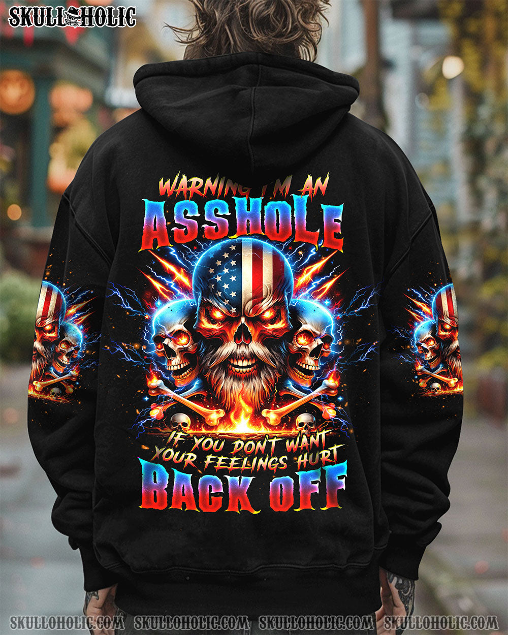 BLISSCORNERS WARNING I'M AN A OLD SKULL ALL OVER PRINT