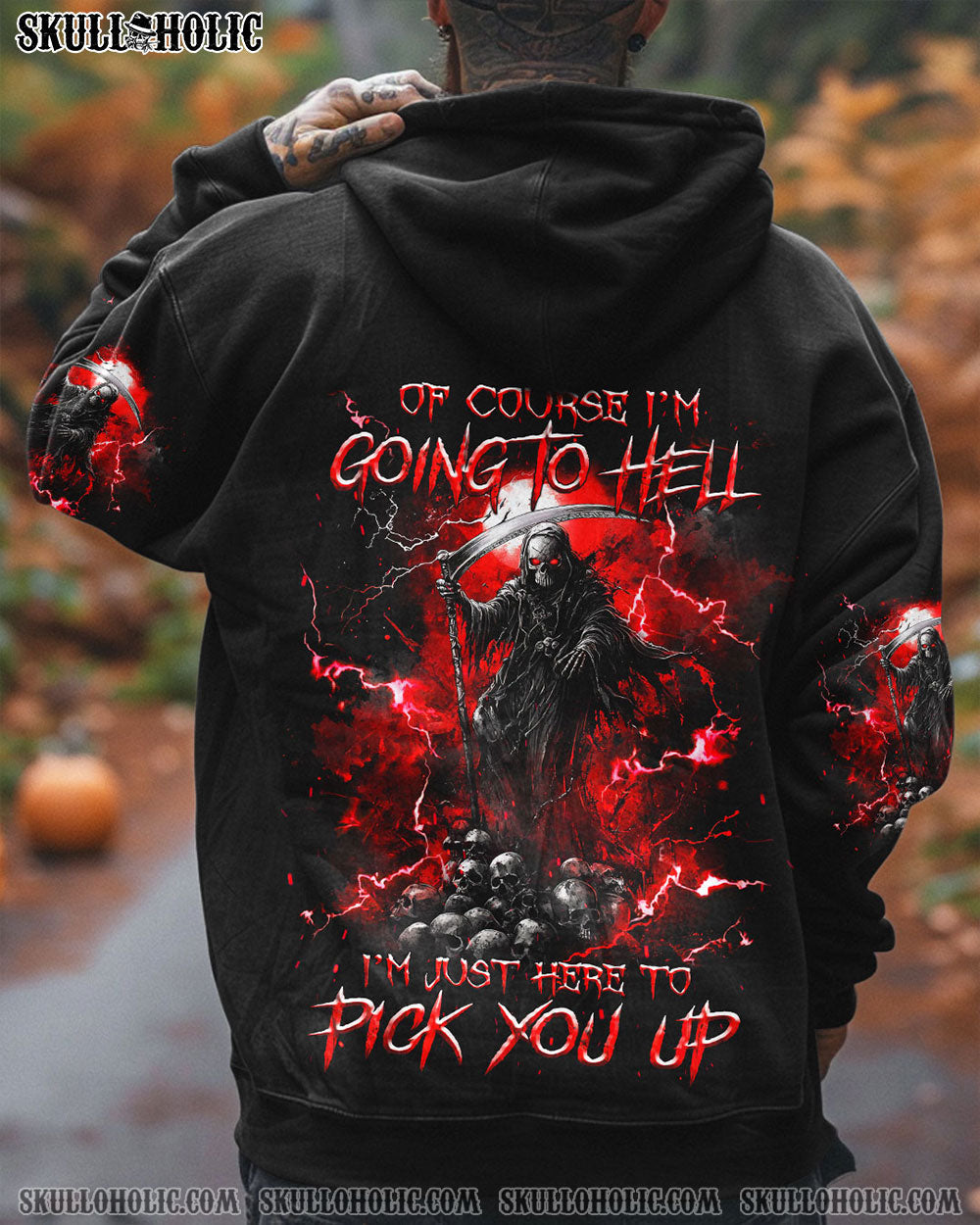 BLISSCORNERS OF COURSE I'M GOING TO HELL SKULL ALL OVER PRINT