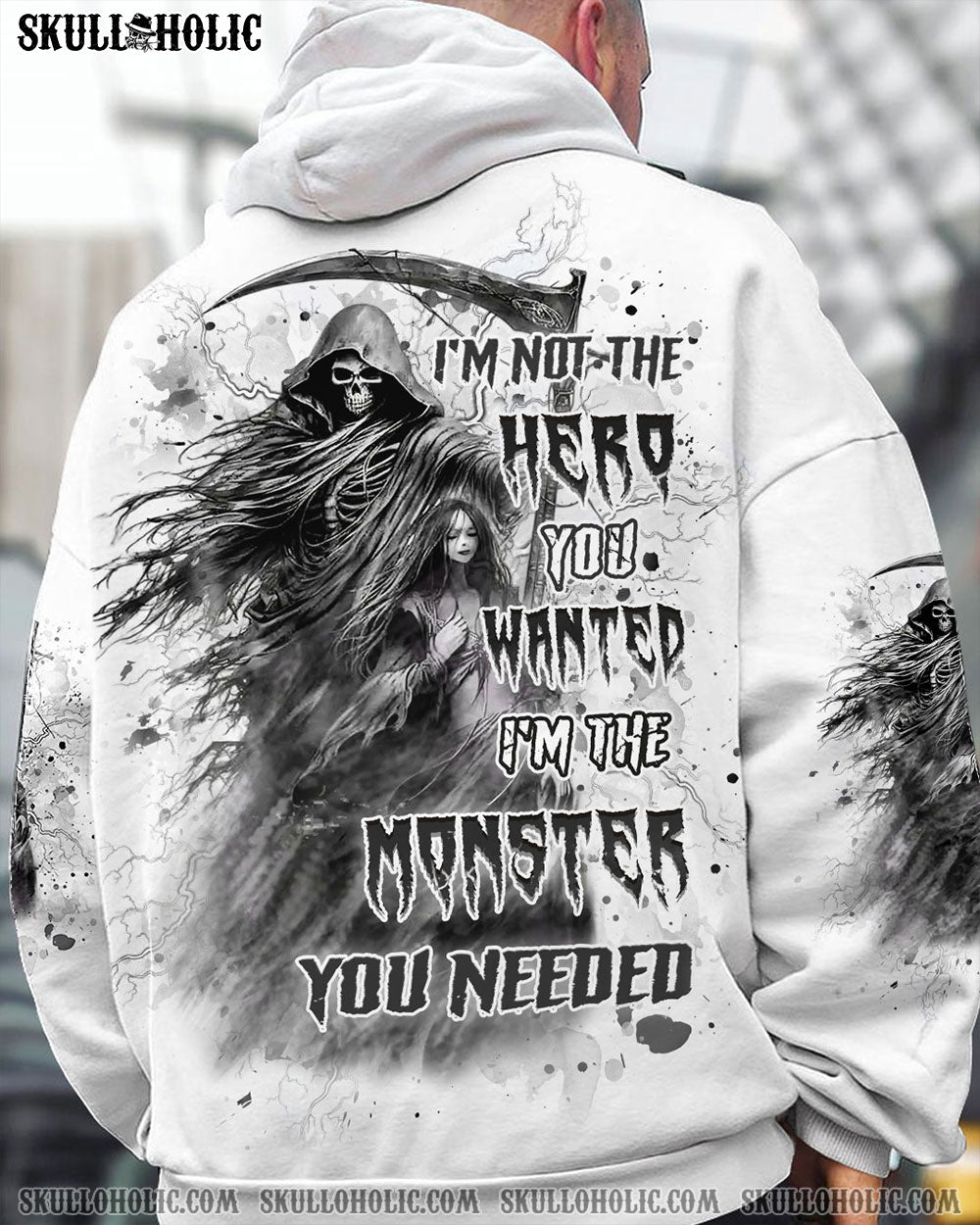 BLISSCORNERS I'M NOT THE HERO YOU WANTED REAPER ALL OVER PRINT