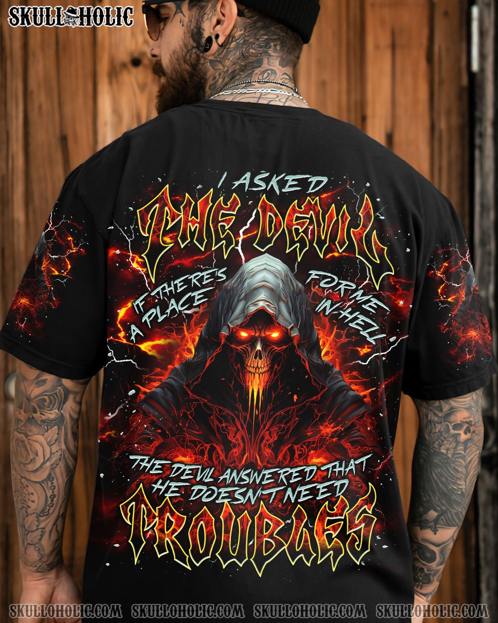 BLISSCORNERS I ASKED THE DEVIL SKULL REAPER ALL OVER PRINT
