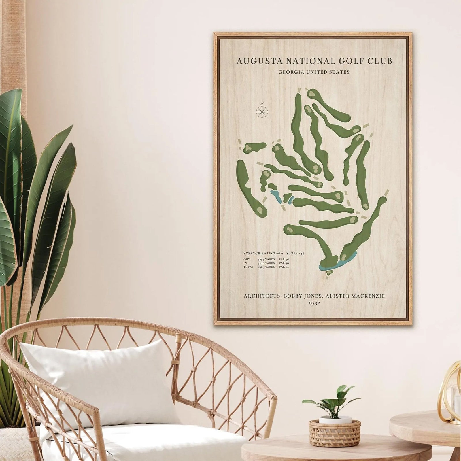 Blisscorners Custom Golf Course Map Canvas, Golf Decor, Gift For Golfer LM2611