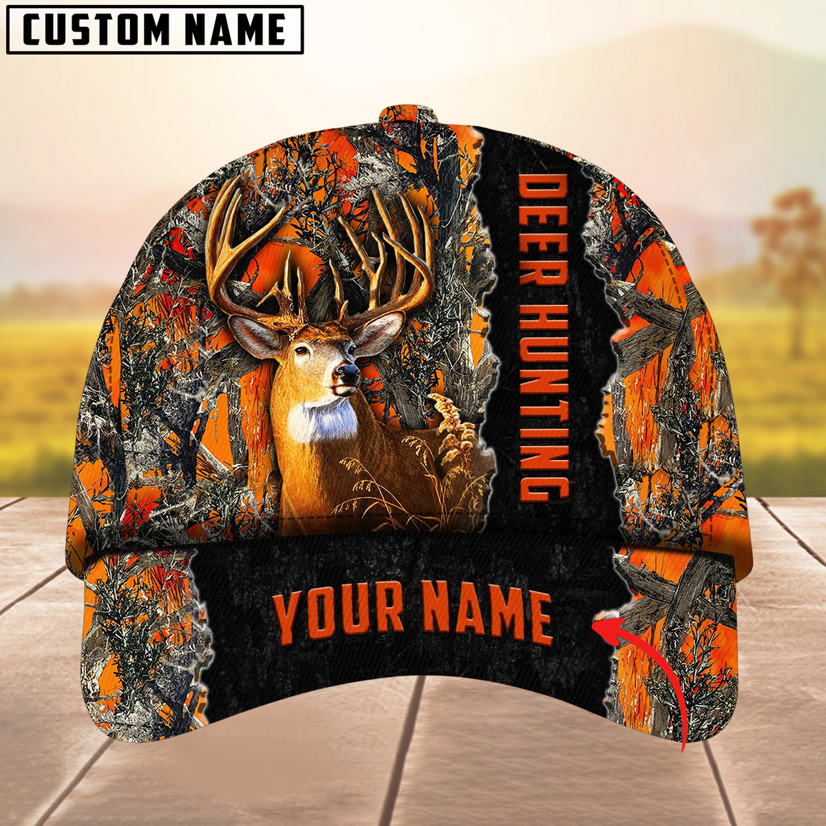 Blisscorners Cool Men’s Camouflage Deer Hunting Multicolor Option Personalized Name 3D Cap