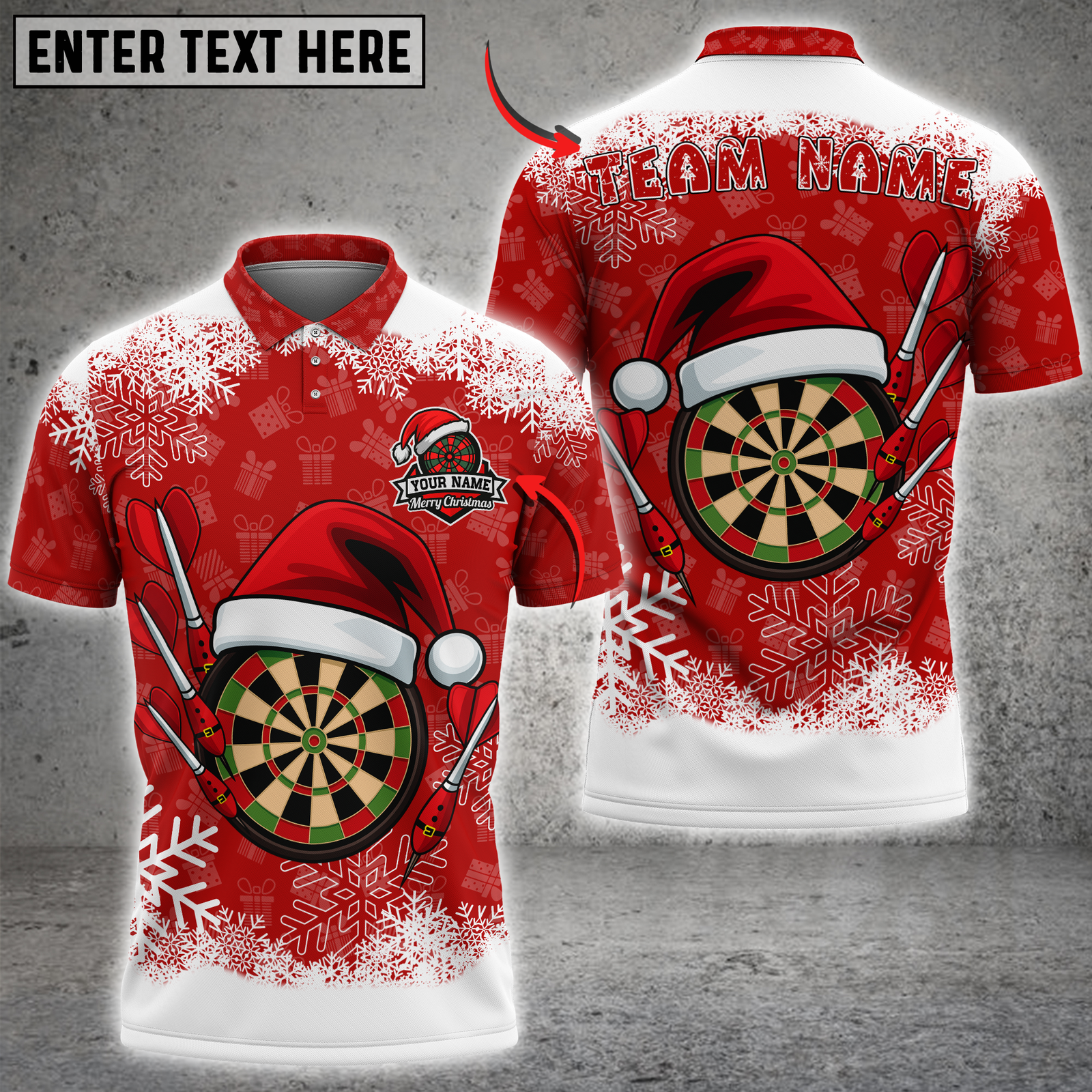 Blisscorners Darts Dartboard Santa Hat Multicolor Customized Name, Team Name 3D Shirts