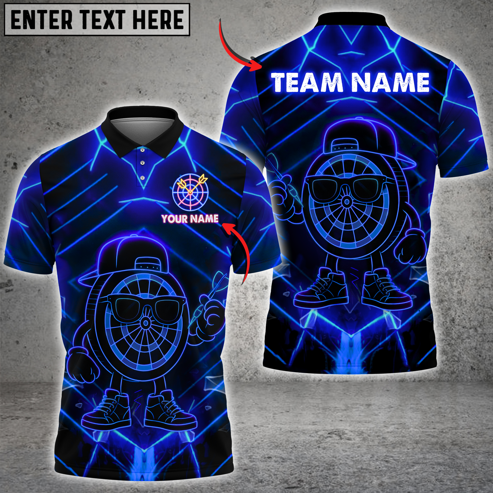 Blisscorners Darts Neon Dartboard Hero Multicolor Customized Name, Team Name 3D Shirts